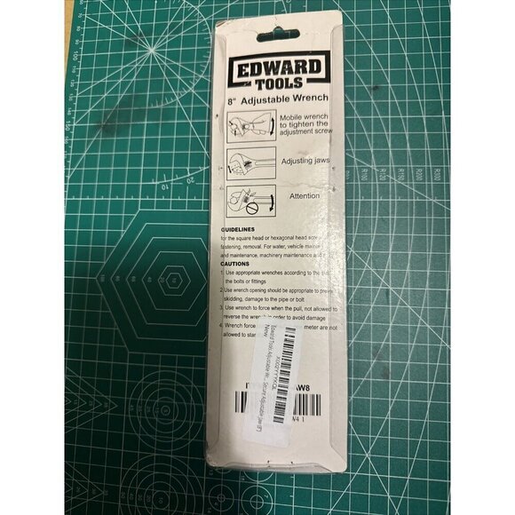 Sealed Edward Tools Adjustable Wrench (8") - Carbon Steel Chrome Plated - Picture 3 of 3